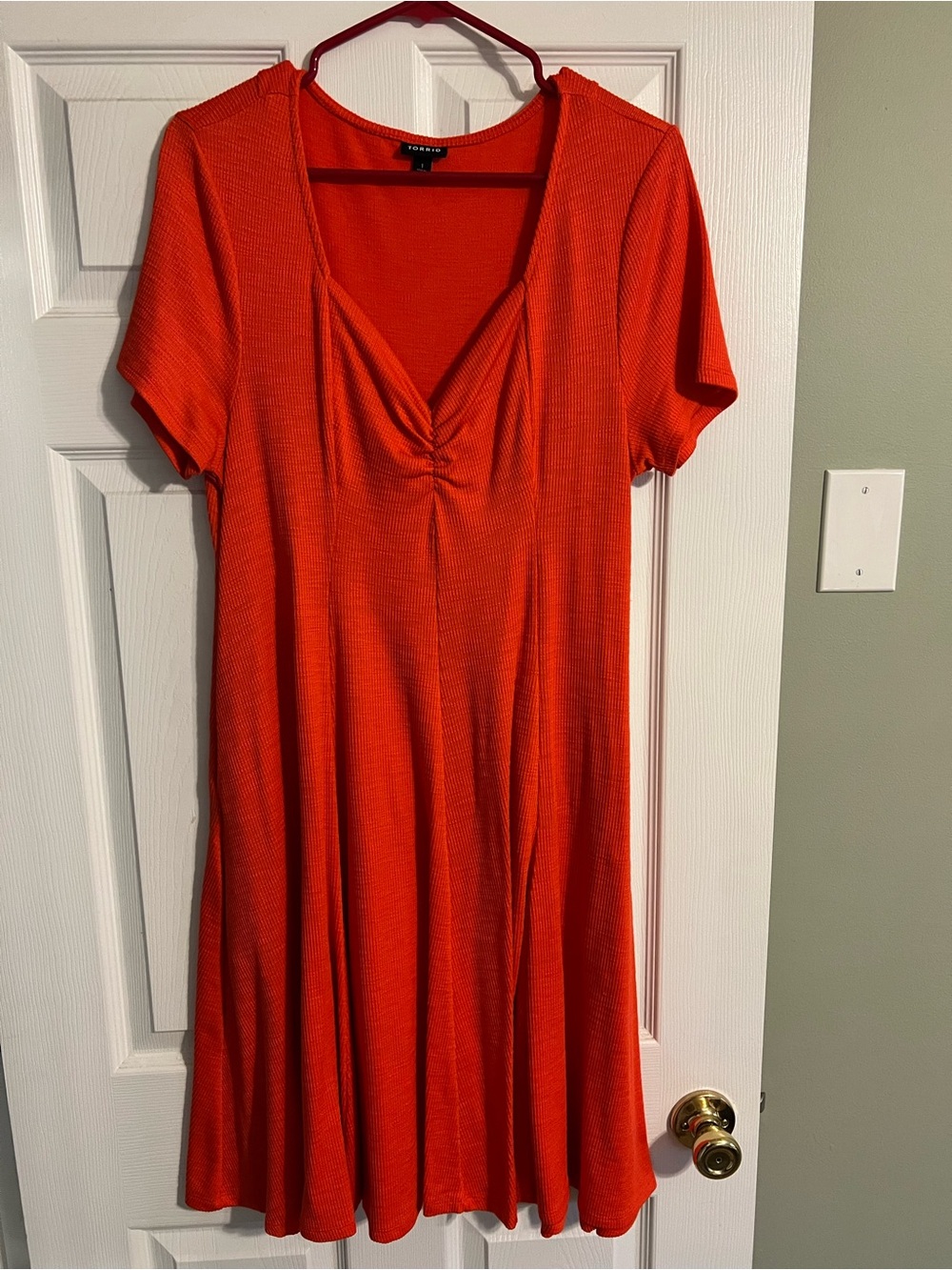 Torrid Orange Short Sleeve Swing Dress